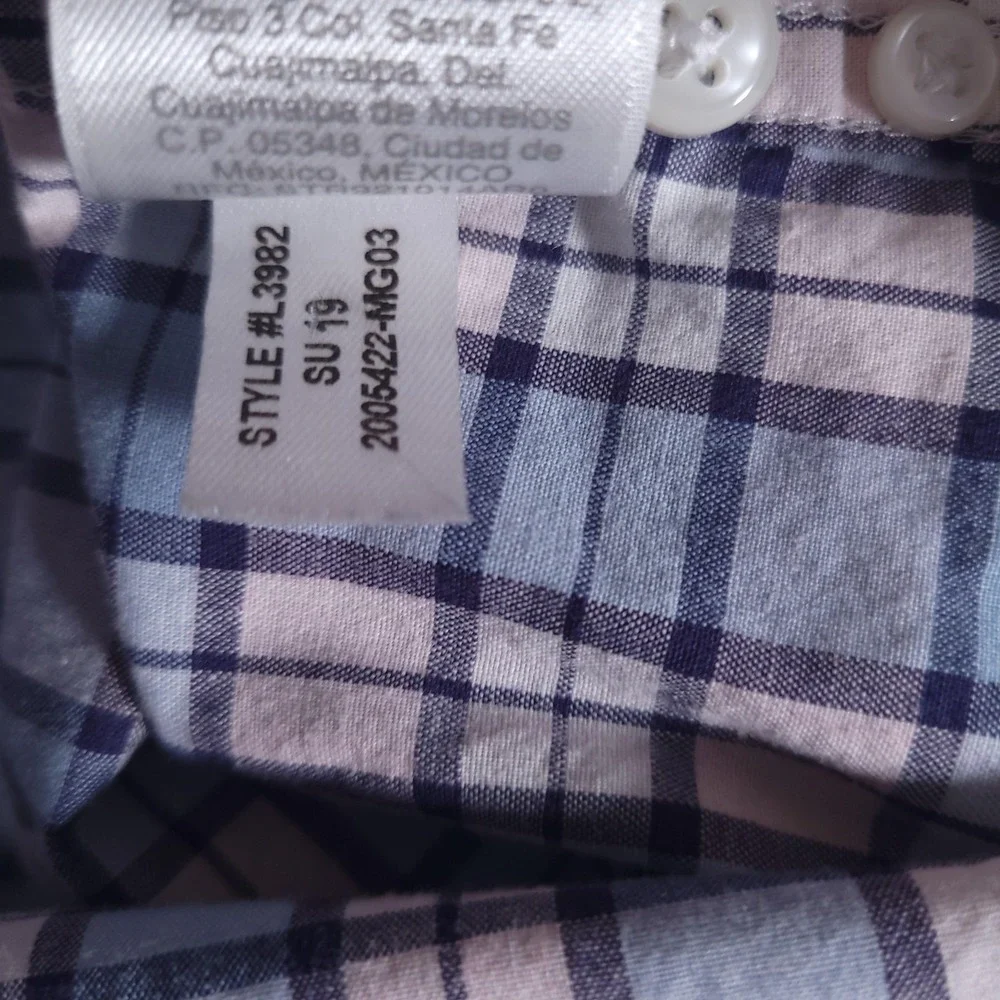 J Crew Shirt Mens Medium Blue Pink Plaid Slim Fit Stretch Button Down Casual‎